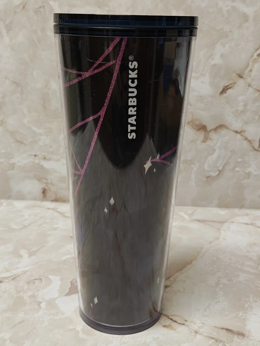 Starbucks 2021 Halloween Glow in the Dark Black Cat tumbler Cold Cup Venti 24oz